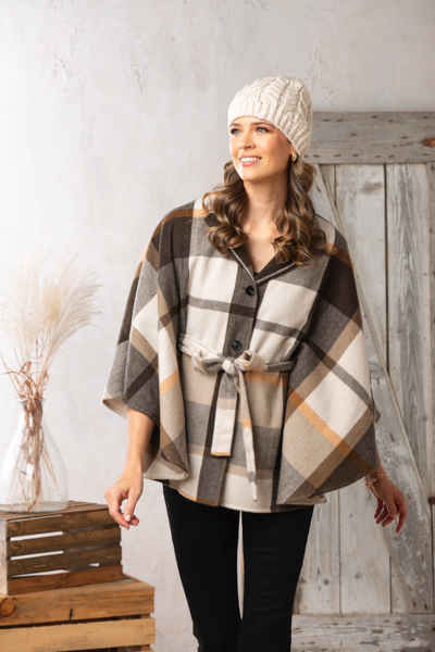 Plaid Belted Wrap