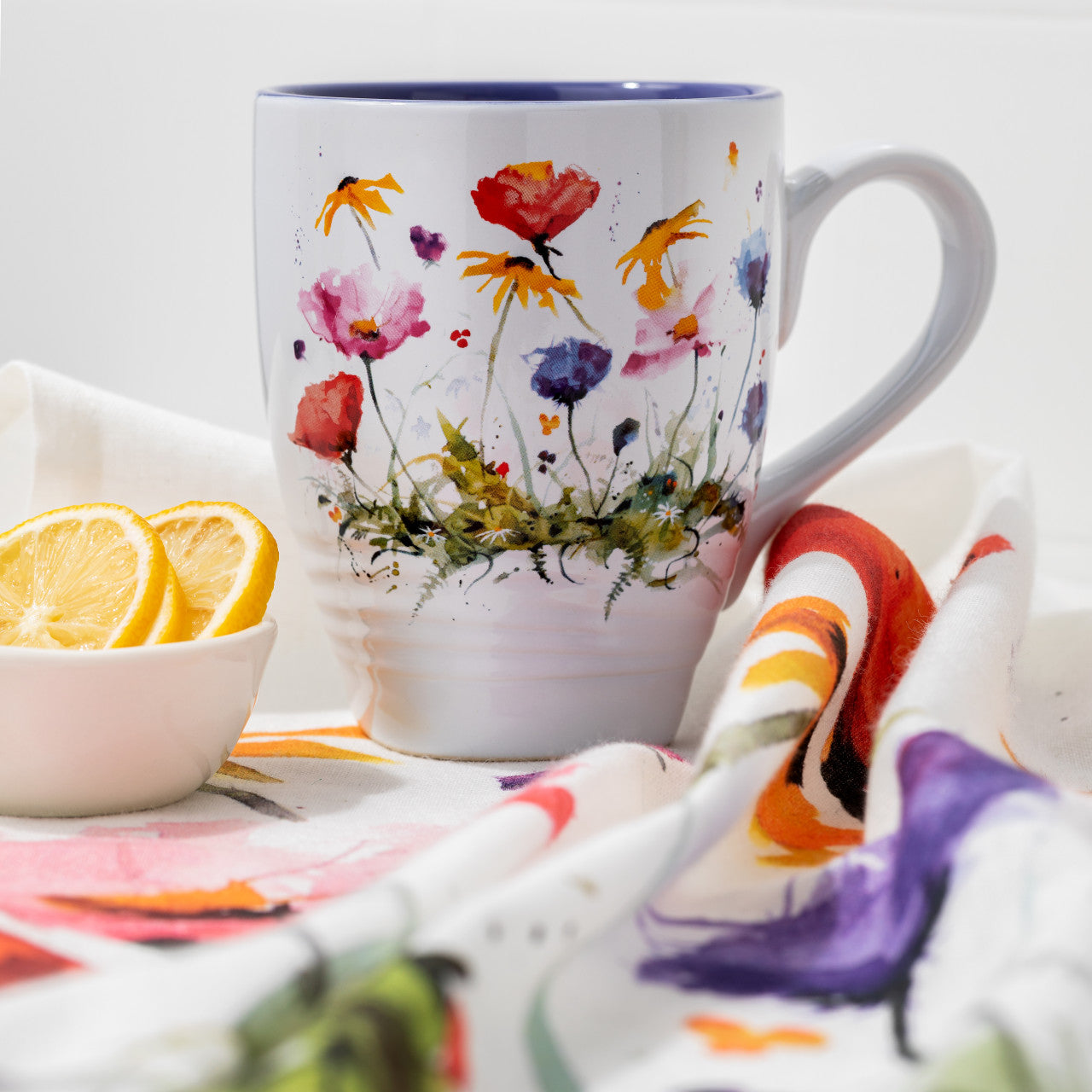 Dean Crouser Stoneware Watercolor Wildflowers Mug 16oz