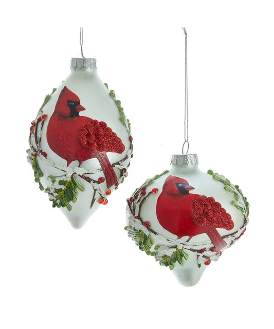 Glass Cardinal Ornament Assorted