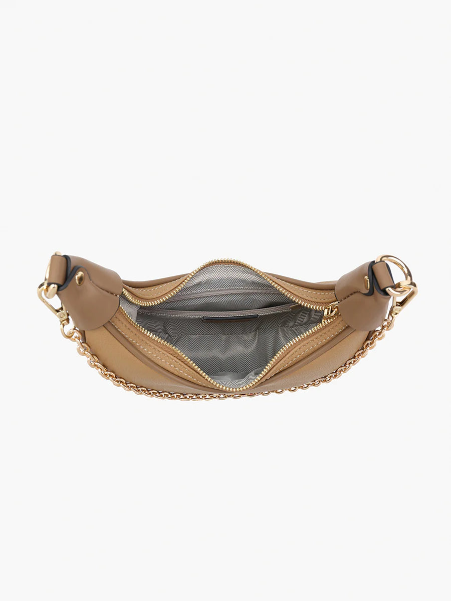 Zora Half-Moon Shoulder Bag - Tan