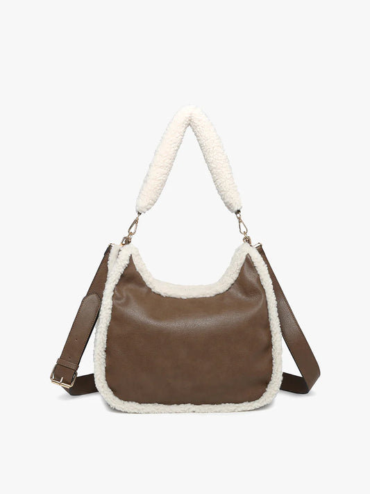 Reece Vegan Sherpa Trim Satchel