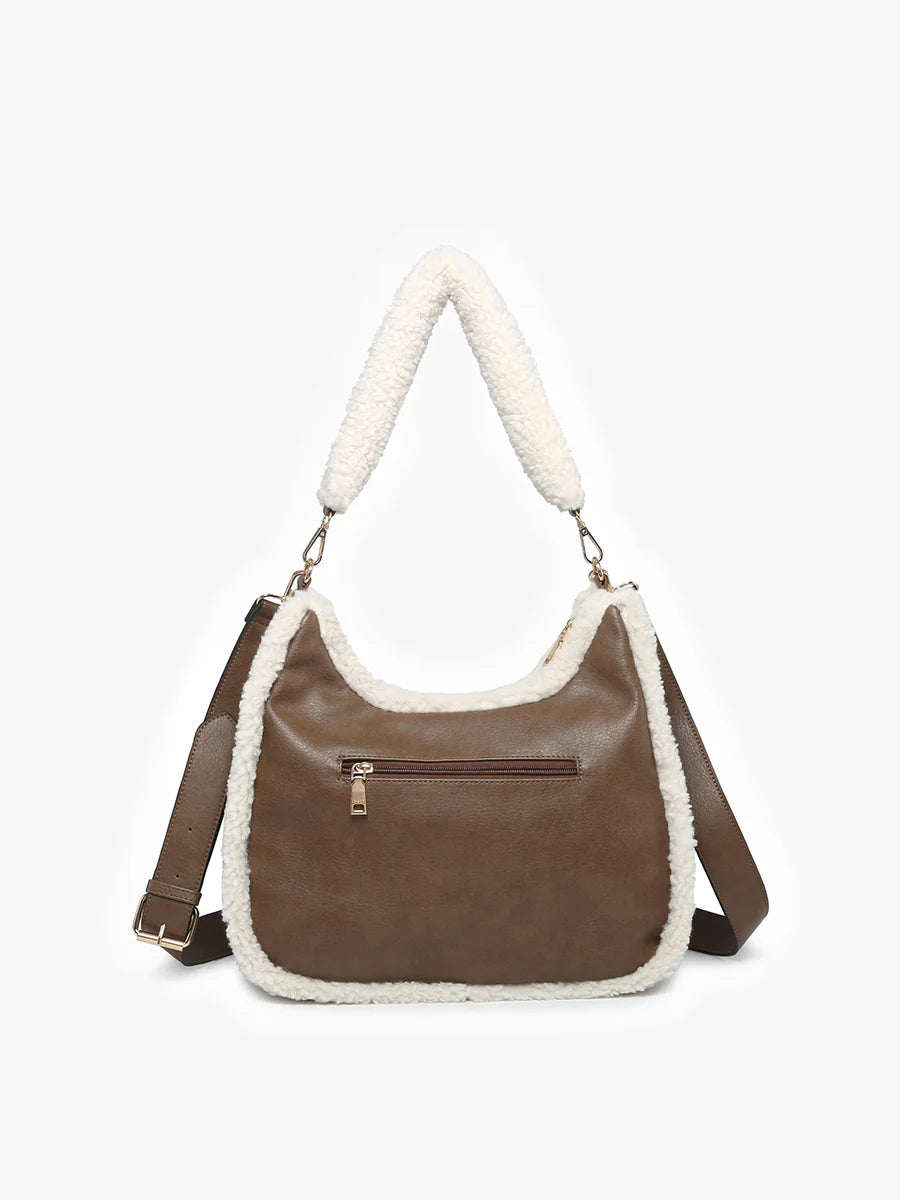 Reece Vegan Sherpa Trim Satchel