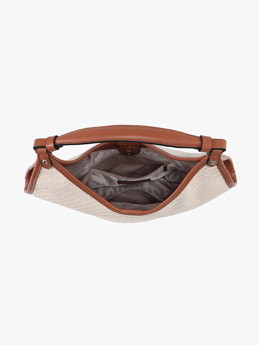 Jade Vegan Faux Woven Hobo