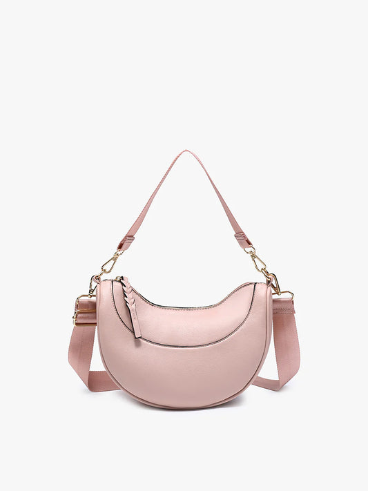 Monica Half-Moon Crossbody Purse - Pink