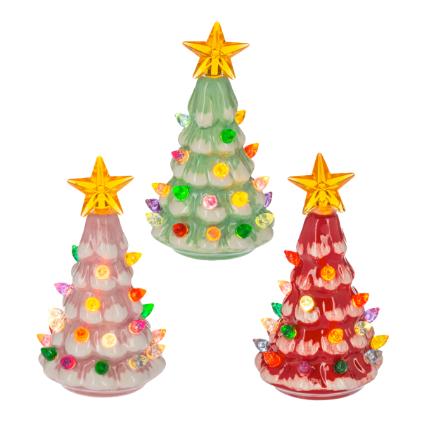 LED Light Up Retro Ceramic Trees