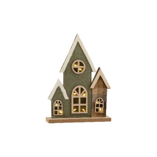 Green Felt House w LED