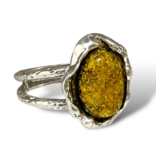 Yellow & Silver Cuff Bracelet