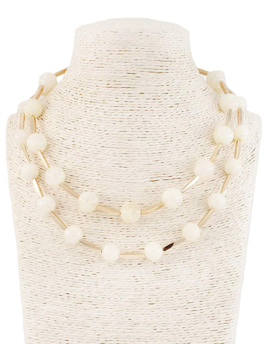 Double Strand Polished Sphere Necklace