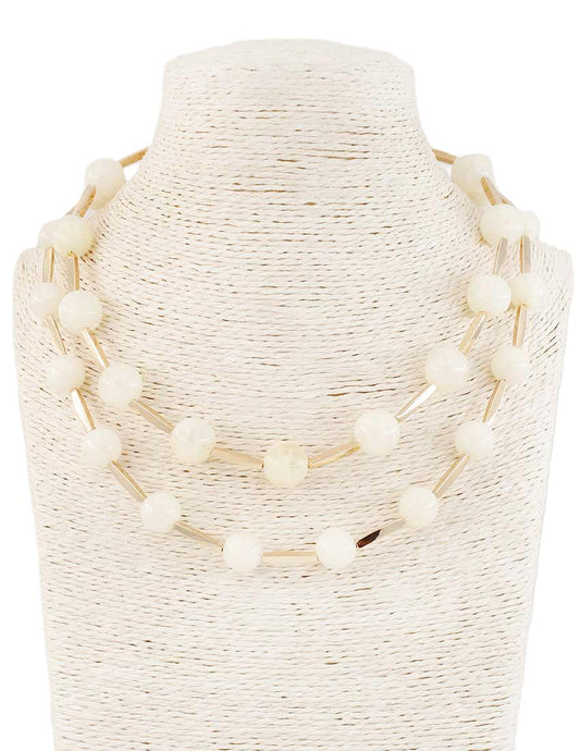Double Strand Polished Sphere Necklace