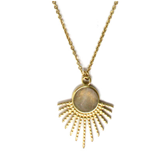 Gold Sunburst Pendant Necklace