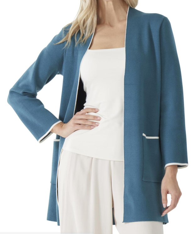 Teal Blue Open Cardigan Sweater